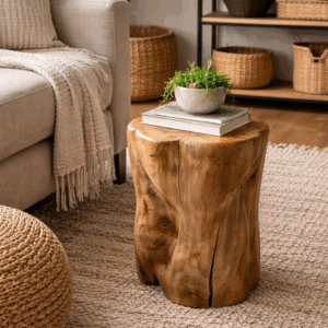 Handcrafted Teak Wood Stool / Side Table