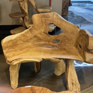 One seater wooden bench