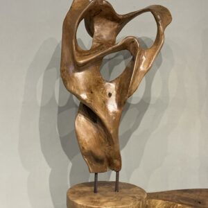 Art sculpture with wooden base 002