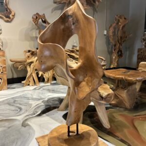 Art sculpture with wooden base 005