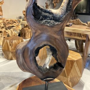 Art sculpture with black wooden base 008