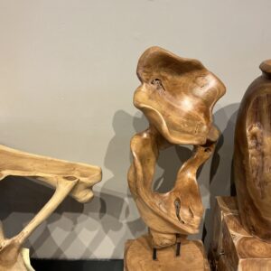 Art sculpture with wooden base 006