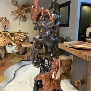 Climbing horse sculpture 001