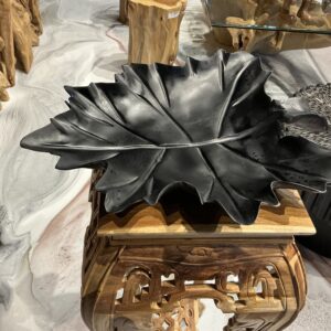 Teak leaf bowl (black)Lot#161