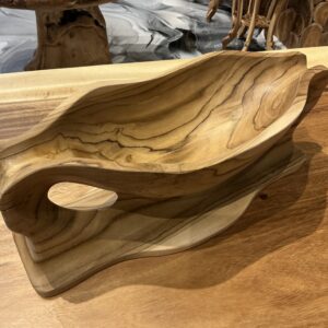 Wooden bowl with side handle 001