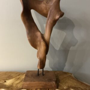 Art sculpture with wooden base 010