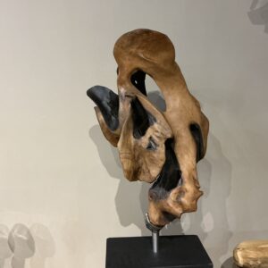 Art sculpture with wooden base 012