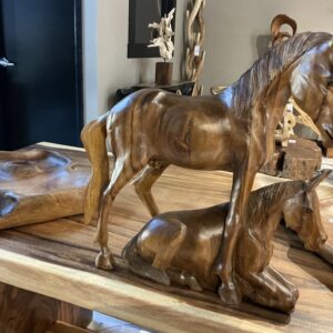 2 pc horse sculpture