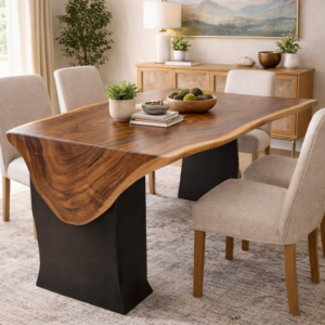 Live edge suar wood dining table