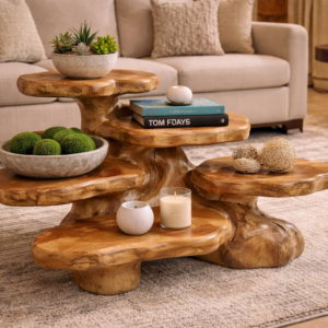 Multi level teak stand