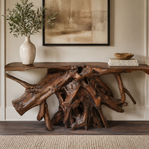 Teak Wood Console Table
