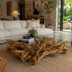 One-of-a-Kind Teak Root Coffee Table