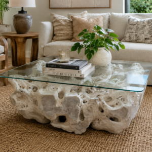 Bleached Teak Wood Coffee Table