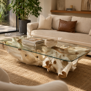 Bleached Teak Root Coffee Table