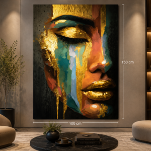 Abstract Gold Portrait Painting