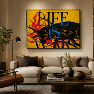 LIFE IS WAR – Contemporary Statement Artwork