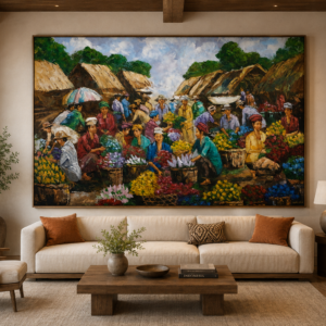 Balinese Flower Market Painting