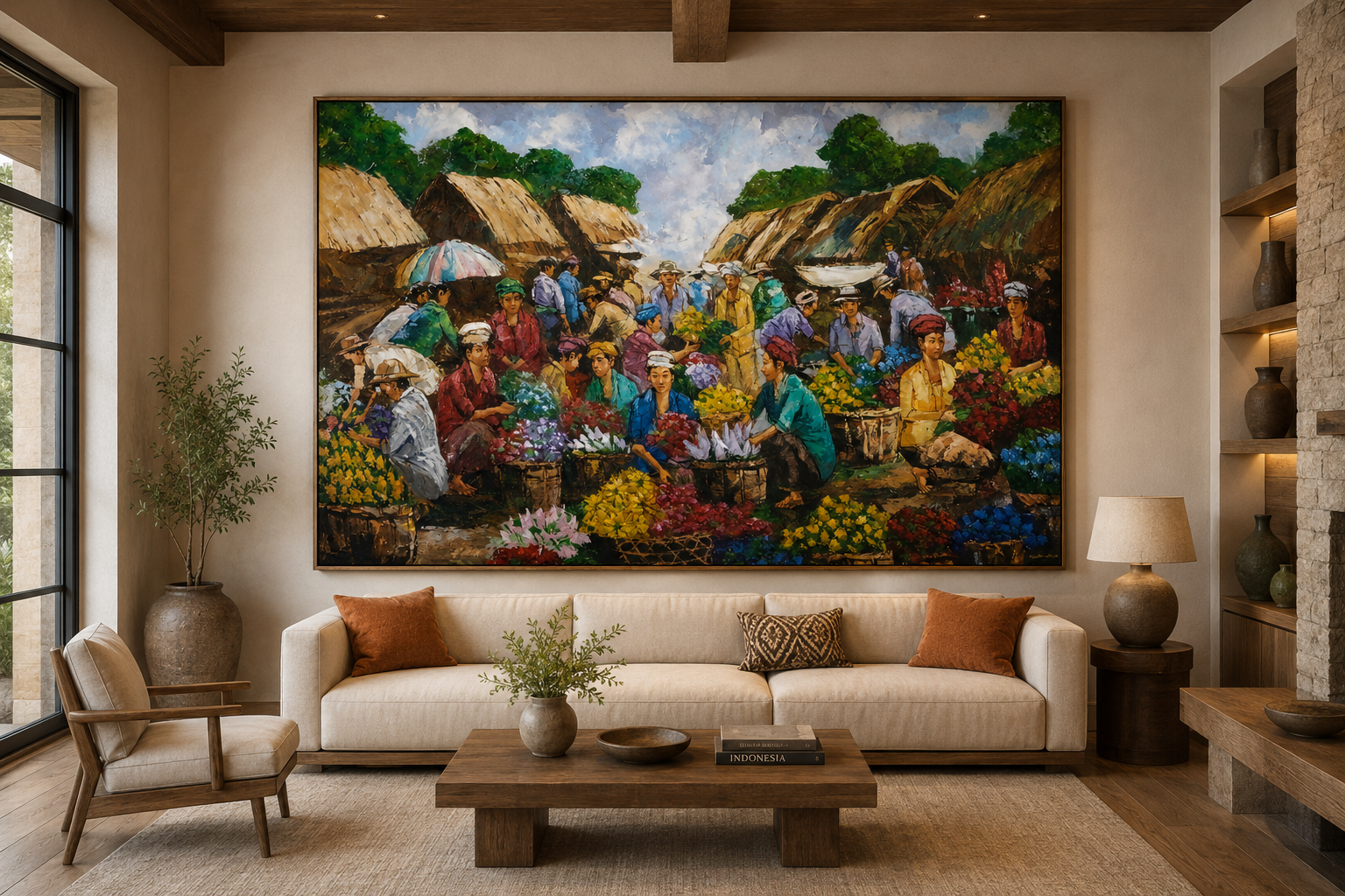 Balinese Flower Market Painting