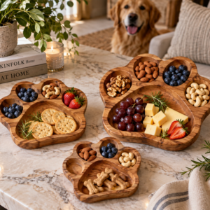 Tiger Paw Wooden Serving Trays – Set of 3