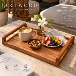 Handcrafted Mahogany Serving Tray