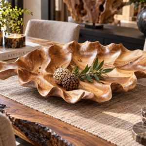 Teak Wood Leaf Bowl