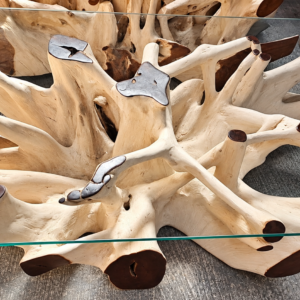 Teak Root Glass Coffee Table