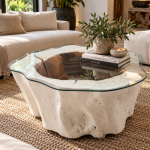 Bleached Suar Wood Coffee Table