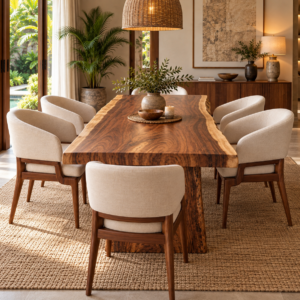 ARTWOOD Solid Teak Live Edge Dining Set