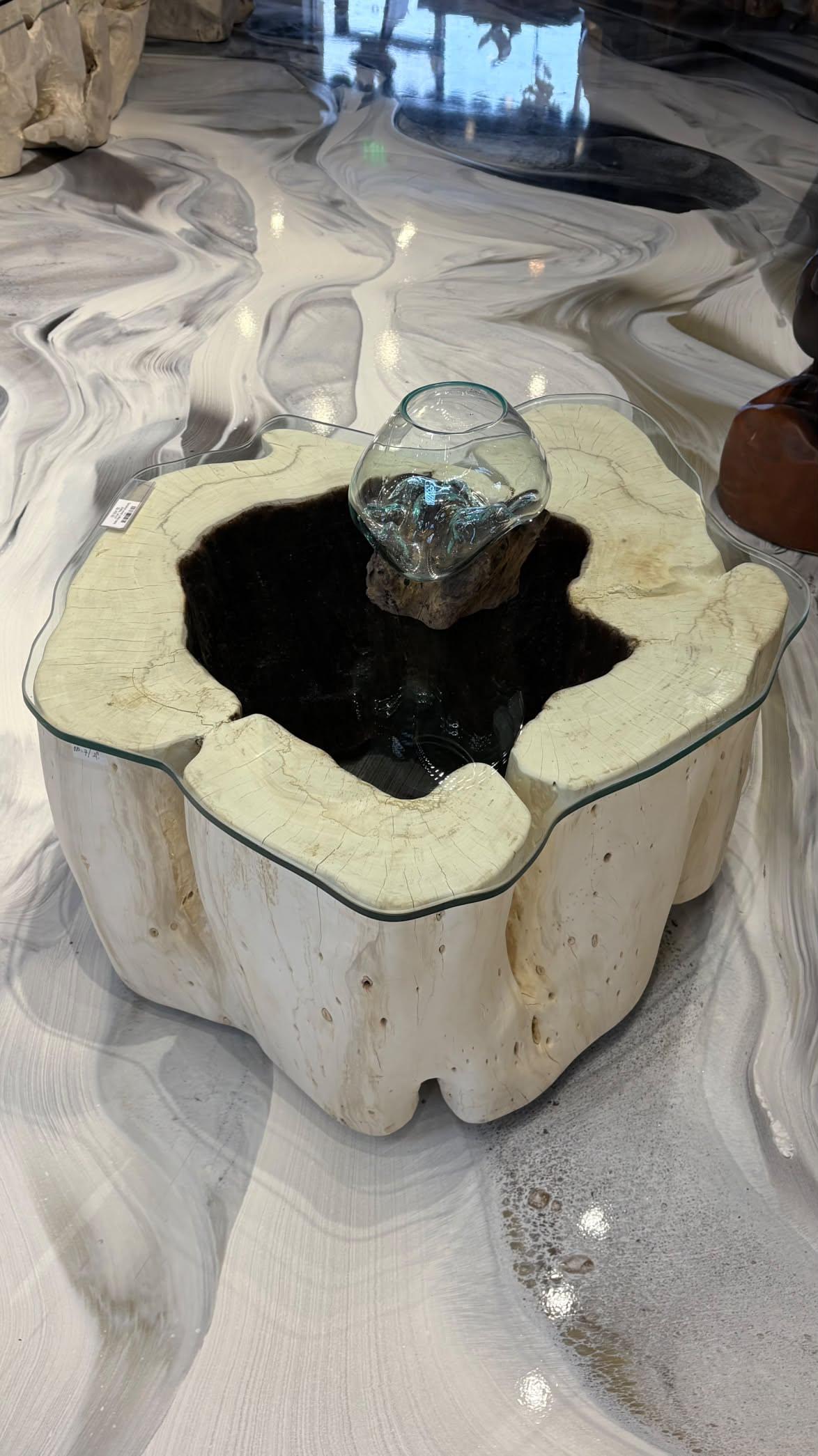 Bleached Suar Wood Coffee Table - Image 8