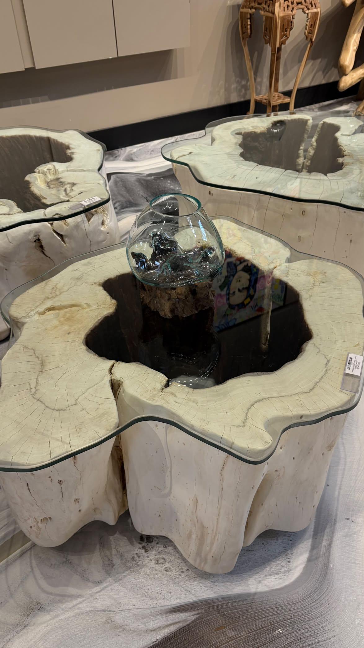 Bleached Suar Wood Coffee Table - Image 9